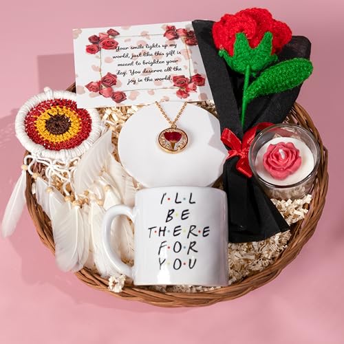 Image of Rarejoy Combo Gift Set for Women, Valentine Gifts, Birthday Gift for Wife, Handmade Dreamcatcher, Scented Candle, Ceramic Mug, Greeting Card, Rose Flower Necklace Pendant, 1 Litres