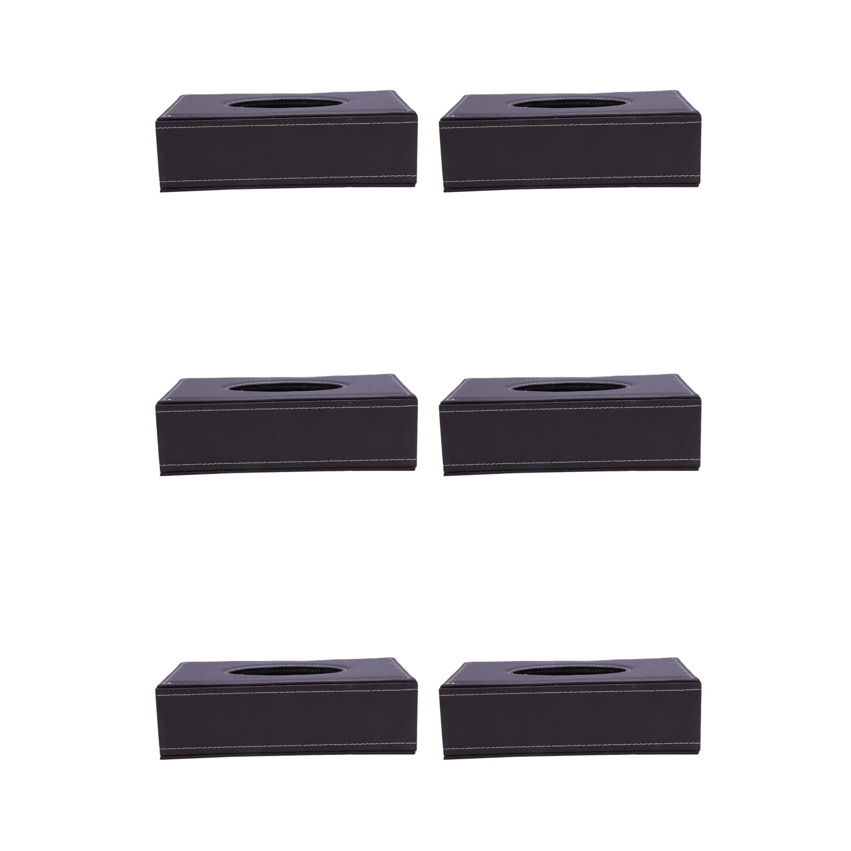 Aundhegrtt 6X Portable Leather Rectangular Tissue Cover Box Holders Case Pumping Paper Hotel Home Car Gift Brown
