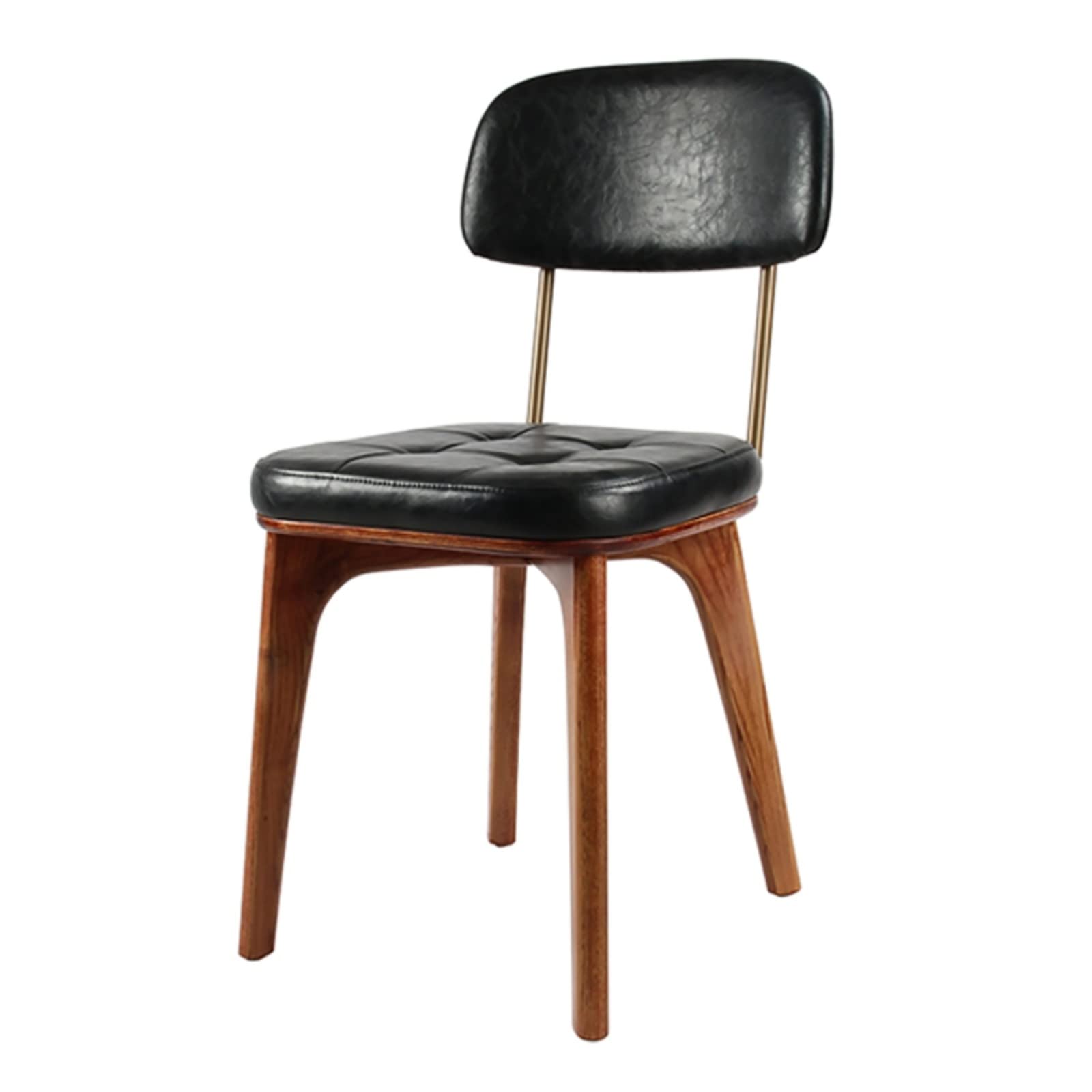 rff Chair/Industrial Metal Solid Wood Foot Coffee Chair Leather Dining Chair/Simple Designer ins Leisure Soft Bag Chair (Color : A)