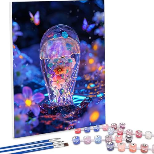 �������G �� �����L�b�g�ɂ��G�� �� Paint by Numbers DIY�y�C���g ��l�� ���S�� �q���p �ȒP�ɓh��� �A�N�������ʊG�̋� ��| ��� ��H�| �L�b�g 3�̃y�C���g�u���V��1�̃Z�b�g�̃A�N�����痿���g�p �z�[�� �I�t�B�X���� G