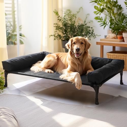 Veehoo Elevated Raised Dog Bed with Removable Bolster, Large Outd...
