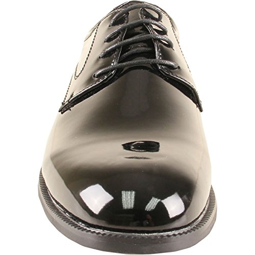 VANGELO Men's Tuxedo Shoes TAB Dress Shoes Oxford Wrinke Free Black Patent 8M2