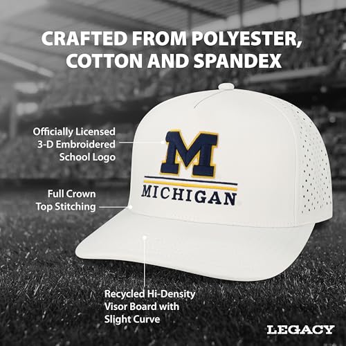 Gorra ajustable Legacy NCAA Michigan Wolverines blanca miniatura 3