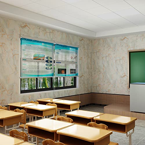 3Yecao 35"×157" Large Wide Blue Orange Gold Marble Wallpaper Peel And Stick Thick Faux Marble Contact Paper Vinyl Wrap Removable Glossy Look Granite Wall Tile Stickers For Walls Bedroom Living Room #TOP4