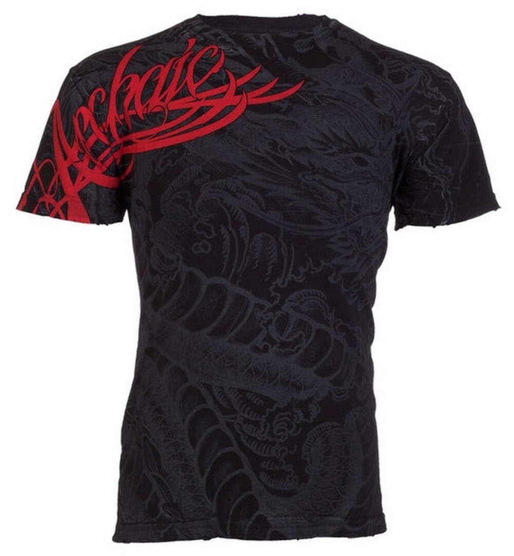Xtreme CoutureArchaic by Affliction Men's T-Shirt Dragon Rage Black, Black, XL