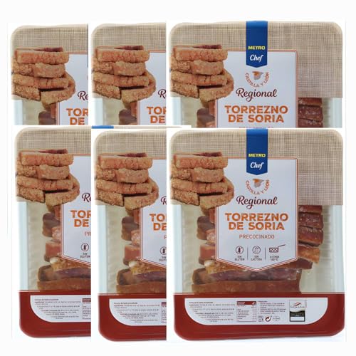 METRO Chef Torrezno de Soria Precocinado 1,700g Aprox. - Sin Gluten, Sin Lactosa, con el mejor sabor de Castilla y León - Crujiente y Sabroso (6 BANDEJAS 1700 aprox, .)