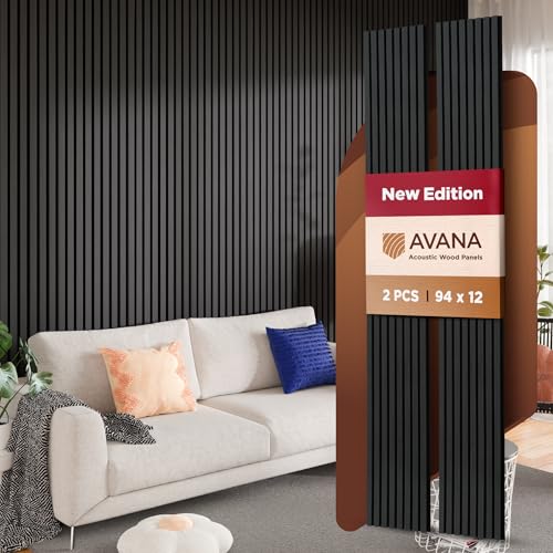 Photo 1 of ***DAMAGED - SEE PICTURES***
Avana Acoustic Wood Wall Panels – 94.4 x 12.6 Inch Black Oak Acoustic Panels 2 PCs – Wall Panels For Interior Wall Decor For Homes