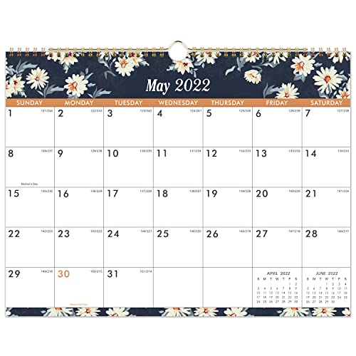 Calendar 2022-2022 Wall Calendar, JAN. 2022 to DEC. 2022, 15" x 11.5", Wall Calendar 2022 with Twin-Wire Binding, Julian Dates, Monthly Calendar 2022, Perfect for Planning