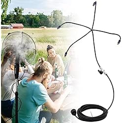 Kit Nebulizador Ventilador Hydrogarden Sistema de enfriamiento, Sistema de nebulización con 6 boquillas de latón giratorias de 360 °, Kit de nebulización al Aire Libre para el Patio del jardín (19.6FT)