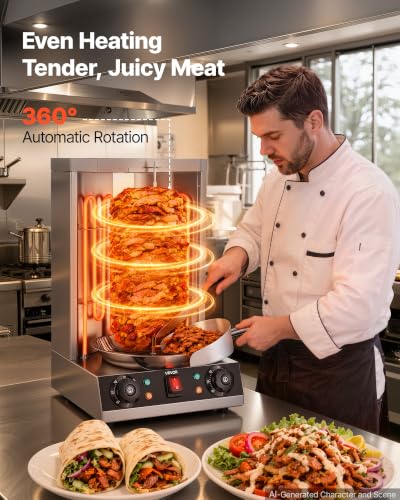 Image of VEVOR Countertop Vertical Rotating Oven 15 lbs Rotisserie Shawarma Machine