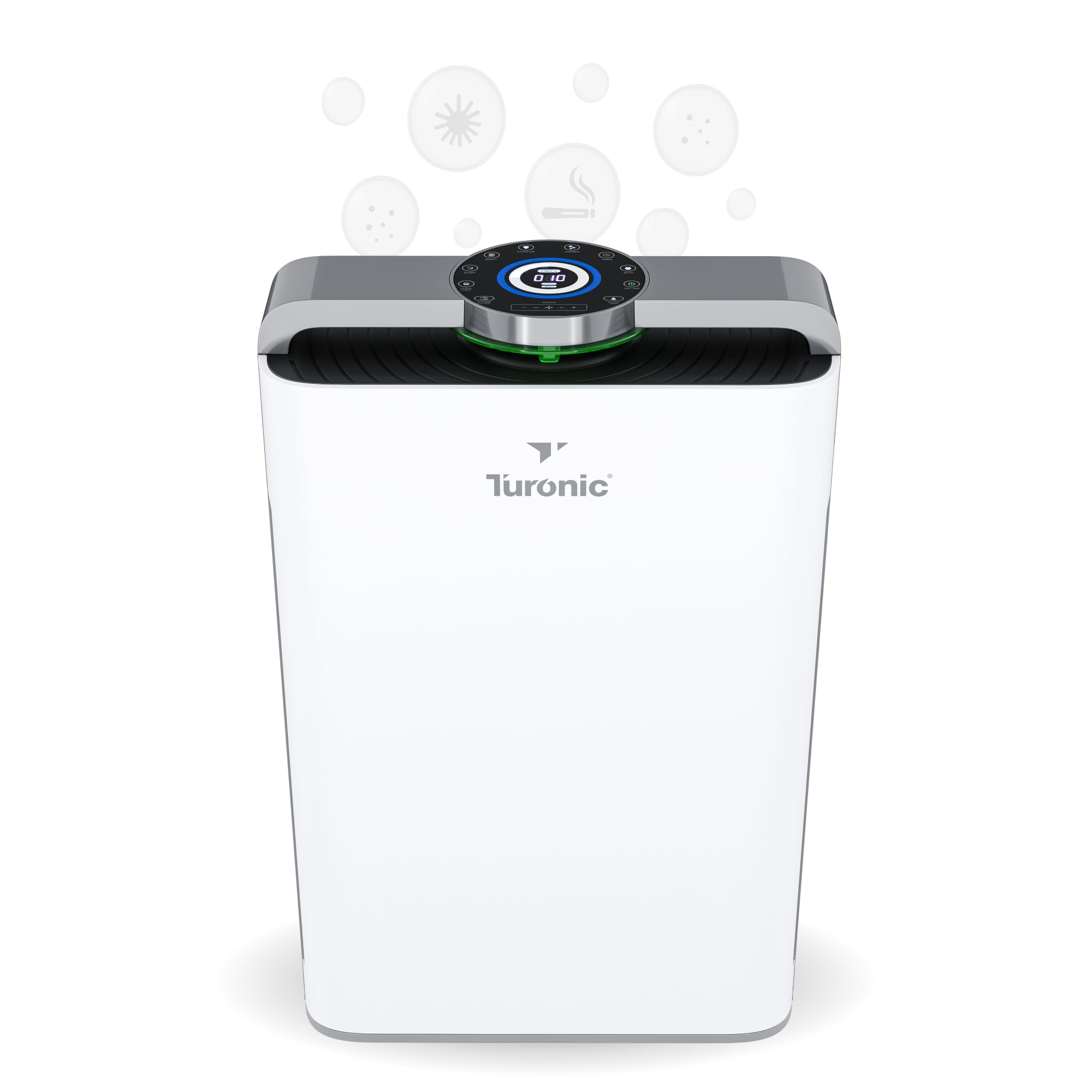 Turonic PH950 Air Purifier and Humidifier Combo for Large Rooms – HEPA, UV, Ionizer, PM2.5 Sensor, Cold Catalyst – Air Purifier for Home Pets with 8 Speeds, App Control, Remote, Filters, Humidifier