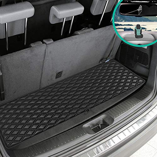 FH Group F16501 Deluxe Heavy-Duty Faux Leather Diamond Pattern Multi-Purpose Cargo Liner (Black) 14 INCHES - Universal Fit for Cars, Trucks & SUVs