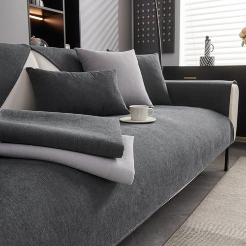 CJJZFO Sofa Überzug Weiche Chenille Sofabezug: Hund Katze Sofaschoner Anti...