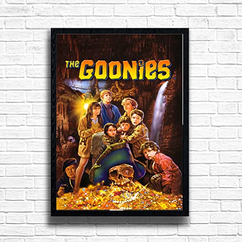 THE GOONIES 80s Movie Print Vintage Nostalgic Film Framed Poster in A4 and A3 Size Options Great Home, Pub, Café, Bar Decoration Wall Art Print Wooden Frame (Print only, A4)