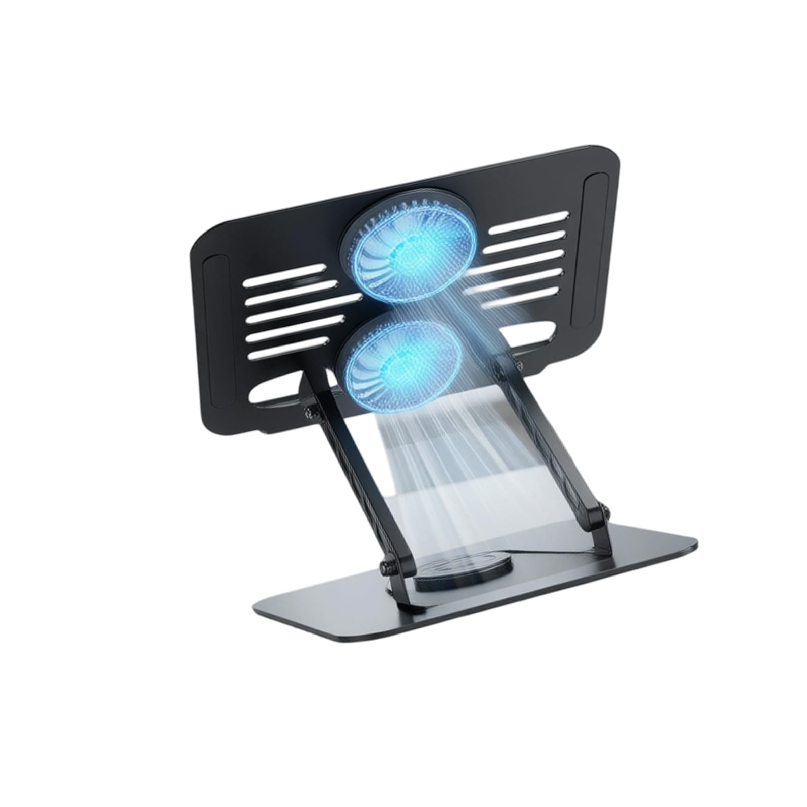 Soporte ergonómico para laptop de 17.3 pulgadas con doble ventilador de refrigeración ajustable en altura y rotación de 360 grados, soporte de refrigeración para laptop