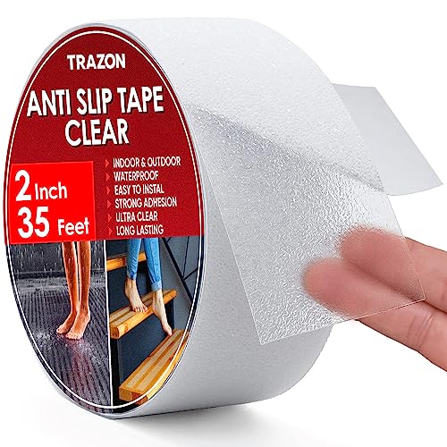 Grip Tape - Heavy Duty Anti Slip Tape Clear Outdoor/Indoor 2In*35Ft, Non Slip Roll/Stickers Easy to...