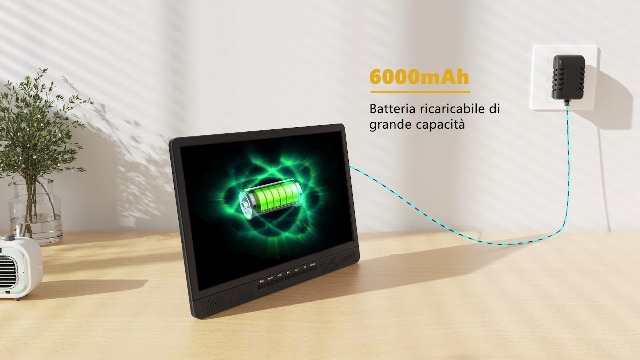 TV Portatile Desobry 18 Pollici | Con Batteria 6000mAh E Antenna DVB-T2 | Per Campeggio, Cucina E Camera - Foto 8