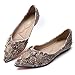 QXCXINGDY Flats for Women Pointed Toe Fashion Wedding Shoes Work Casual Slip-On Dress Shoes Women Comfortable Dressy Flat Apricot Size - 10.5