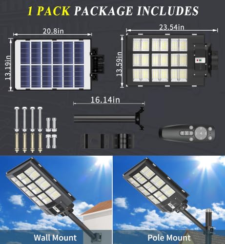 Image of Gefolly SL-9000W Solar Street Light Outdoor Solar Security Motion Lights