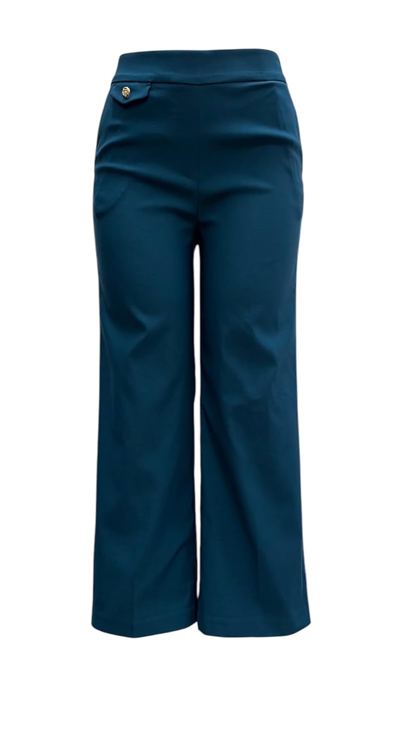 Counterparts Womens Pull on Stretch Coin Pocket Wide Leg Front Pockets Ankle Pants