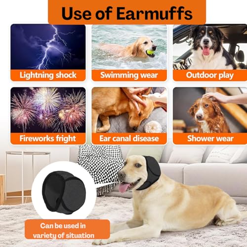 Image of TecoKart Dog Ear Muffs for Noise Protection, Black L Size (Head Circumference 45-60CM, Recommended Weight 30-42.5KG) | Ear Muffs for Dogs Noise Cancelling, Dog Ear Protector for Crackers Sound & Cold