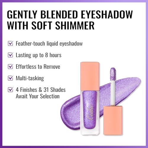 Oulac Liquid Glitter Eyeshadow, Metallic Purple Eyeshadow Liquid Eyeliner with Fine Sparkle, Blendable Eye Make-up - Image 4