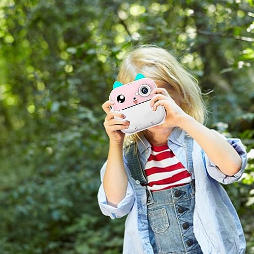 Impressão instantânea da câmera infantil - Brinquedo para câmera selfie - Câmera infantil HD 1080P p