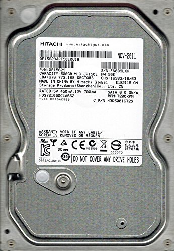 (未使用･未開封品)Hitachi HDS721050CLA662 500GB P/N: 0F15636 MLC: JPT50E Amazon.co.jp: 日立 HDS721050CLA662 500GB P/N: 0F15629 MLC