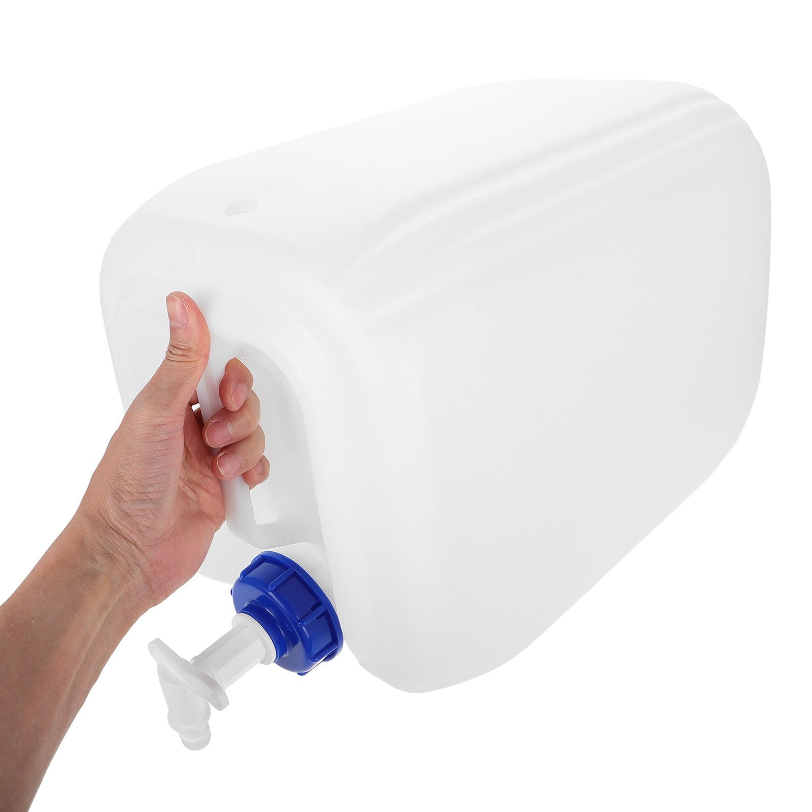 Tanica Portatile per Acqua 20l in Hdpe, con Rubinetto e Beccuccio, Bianco, Contenitore d'Acqua Ricaricabile per Viaggio e Campeggio