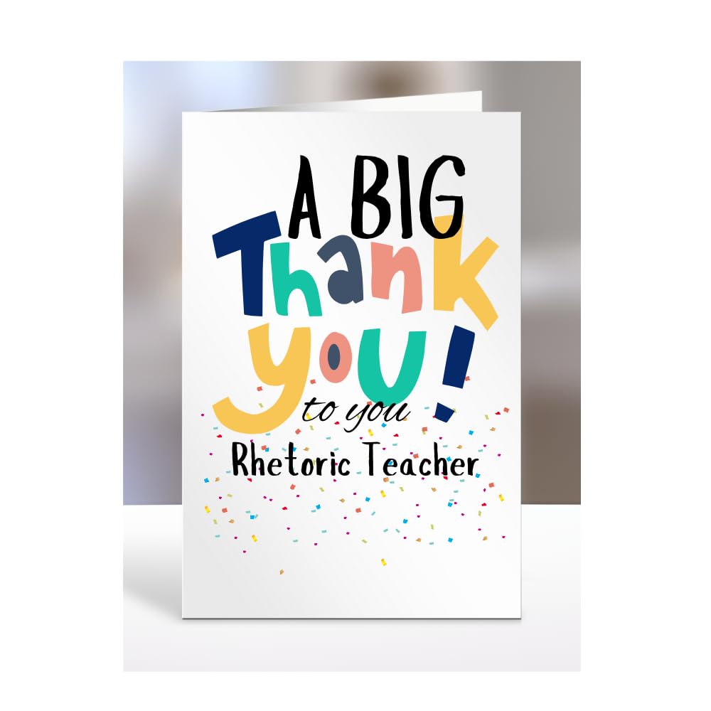 Rhetoric Teacher card, Thank You, Thanks, Thankyou, Miss you Goodbye, Farewell, Gifts for men, women, presents for Christmas, female, male, A5-150_148