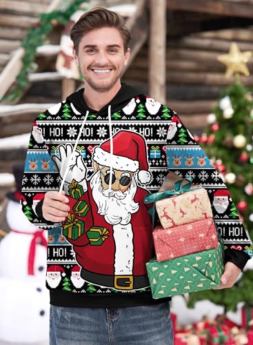 Arvilhill Mens Ugly Christmas Hoodies 3D Printed Graphic Long Sleeve Unisex Pullover (S-3XL)4