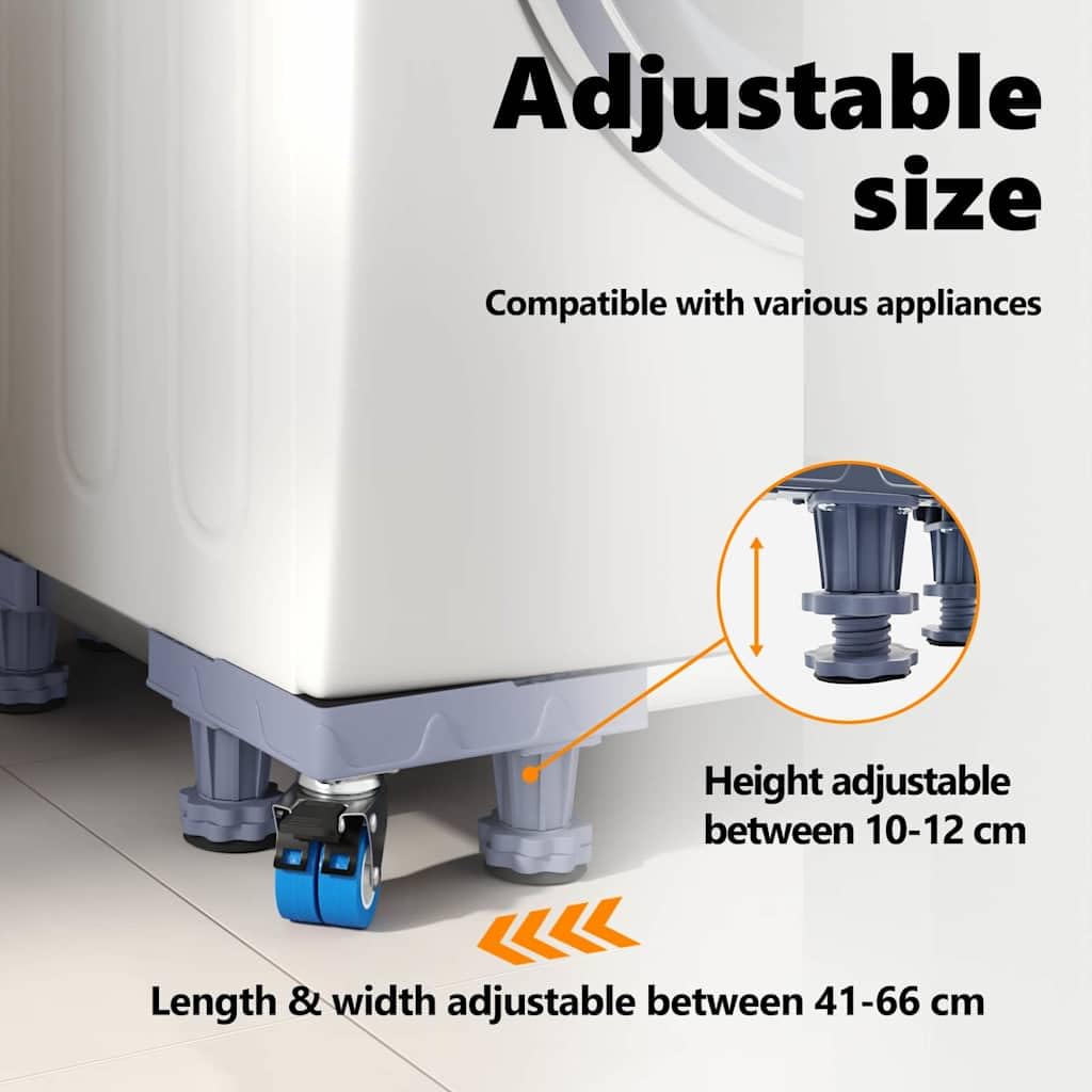 vidaXL Podstawa pod pralkę Szary 66 x 66 x 12 cm Stal nierdzewna