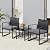 Shintenchi 3 Pieces Outdoor Patio Furniture Set, Modern Wicker Bistro Set, Conversation Rattan Chair of 2 with Coffee Table for Yard Porch Poolside Lawn(Grey Cushion)