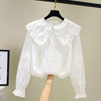 Amazon.com: Girl's Long Sleeve Ruffle Shirt Button Front