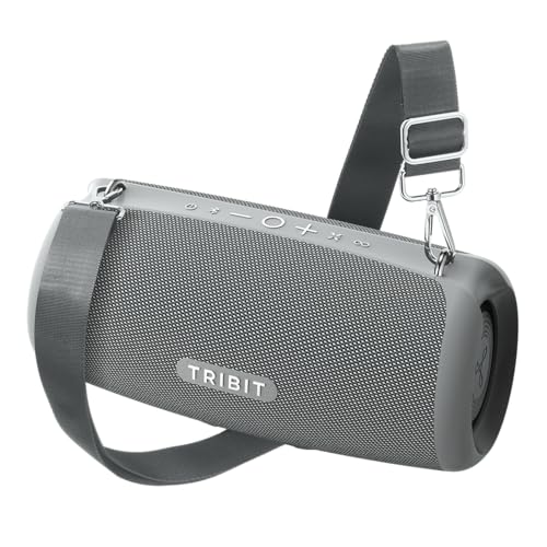 Image of Tribit Portable Bluetooth Speaker StormBox Lava, 80W Loud Wireless Speaker, 24H Playtime, IP67 Waterproof, BT5.4, Custom EQ, XBass, Built-in Mic, TWS Pairing for Camping /Beach /Travel /Outdoor (Gray)