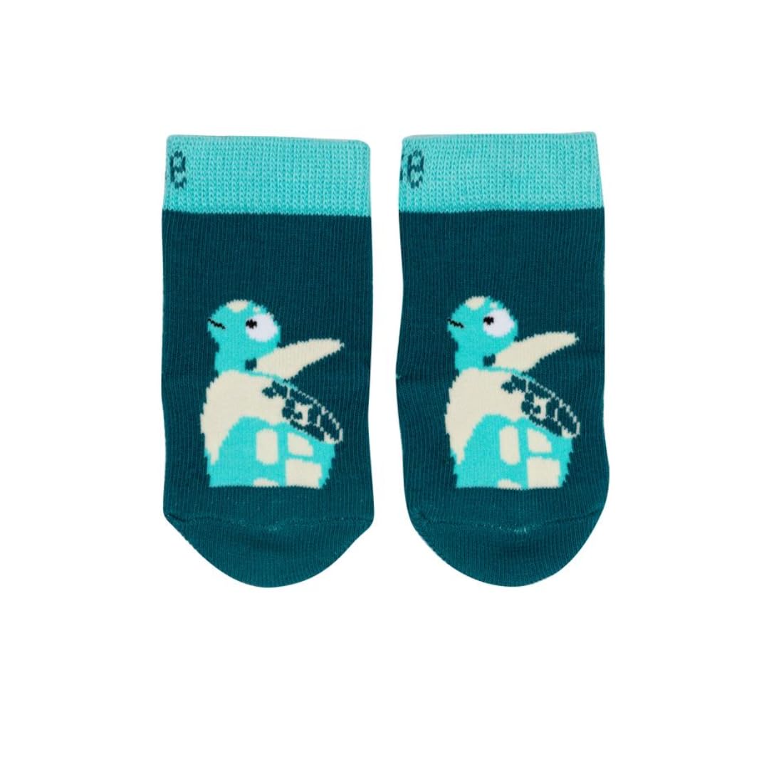 Blade & Rose | Organic Sea Turtle Socks | Unisex Clothing For Babies & Toddlers 0-6 Months | Black/White