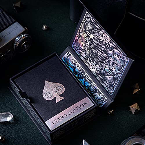 Cyberpunk Ultra Playing Cards for Adults - Silver Gilded Poker Cards, Deck of Cards for Kids, Black Playing Cards, Cool & Unique Playing Cards, Premium Playing Cards - Card Deck Play Cards