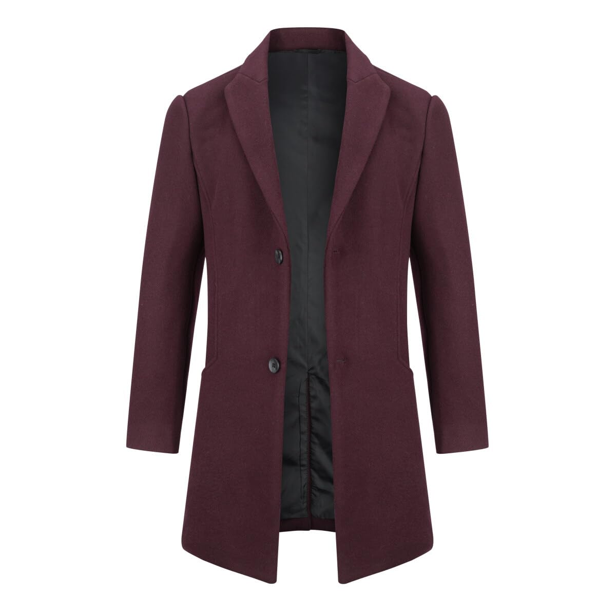 Allthemen Cappotto Lungo da Uomo Casual Trench Invernale in Lana Cappotti Spessa a Due Petti Outerwear a Vento Parka