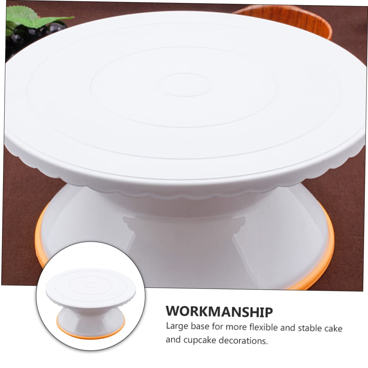 COLLBATH Plato Giratorio para Pasteles Bandeja Giratoria de Plástico Mesa de Trabajo Giratoria para Hornear Pasteles Suministros para Repostería para Hacer Tartas y Casa