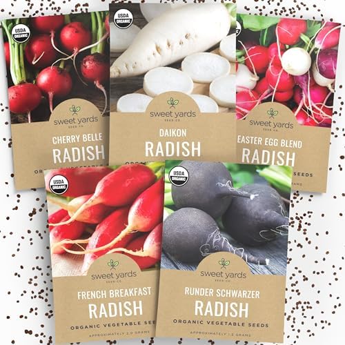 Organic Radish Seeds Variety Pack - 5 Individual Packs - 2026 Sea...