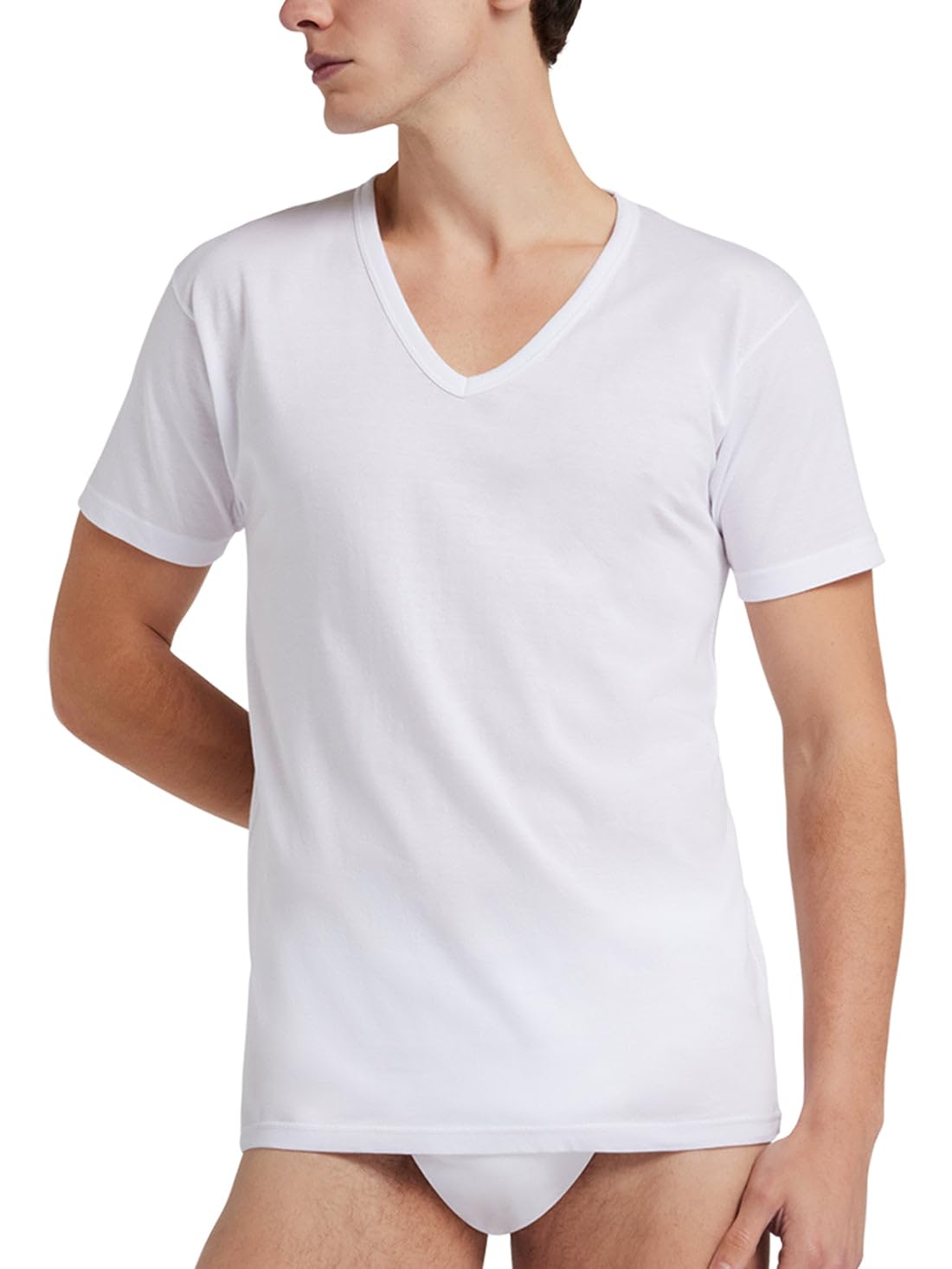 Intimo College 5/10 Maglietta Intima Uomo in Puro 100% Cotone Pettinato Made in Italy di qualità Traspiranti Scollo a v Direttamente dal Produttore al Consumatore