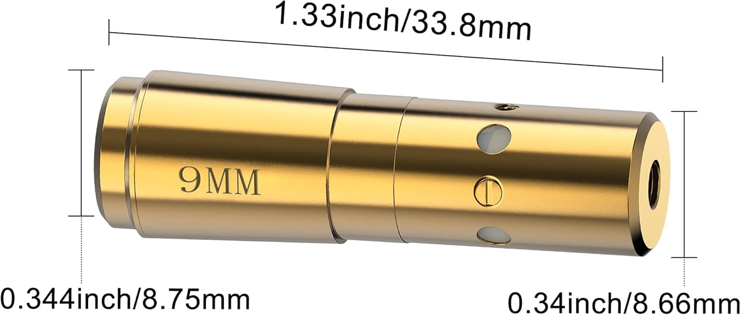KinZon Laser-Bohrungsvisier, rote Nullstellung, Red Dot 9mm mit Batterien, Präzisions-Kollimator für Jagd und Schießsport