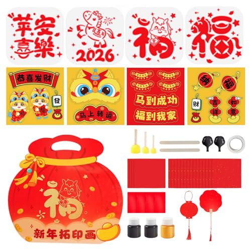 Genérico Kit de pintura – Actividades Creativas Taller de Caligrafía China | Kit de pintura del Año Nuevo Chino | Material Para Guardería Niños Niñas Creación