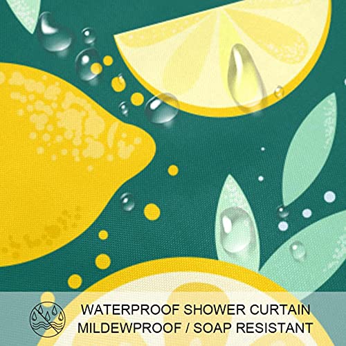 Rideau de douche imperméable citrons 168x183 cm avec 12 crochets