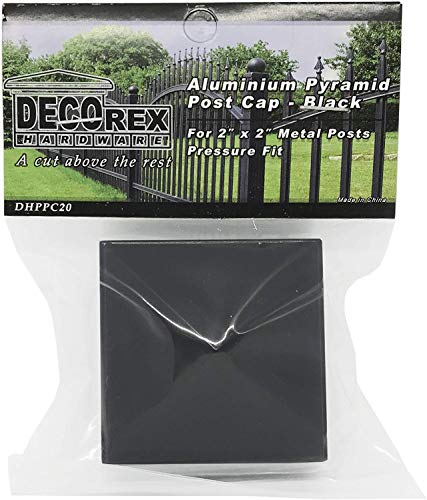 2" x 2" Aluminium Pyramid Post Cap for Metal Posts - Pressure Fit - Black (6 Pack)