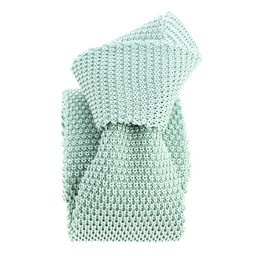 Cravate tricot en soie Tony & Paul vert d'eau fabriquée en Italie
