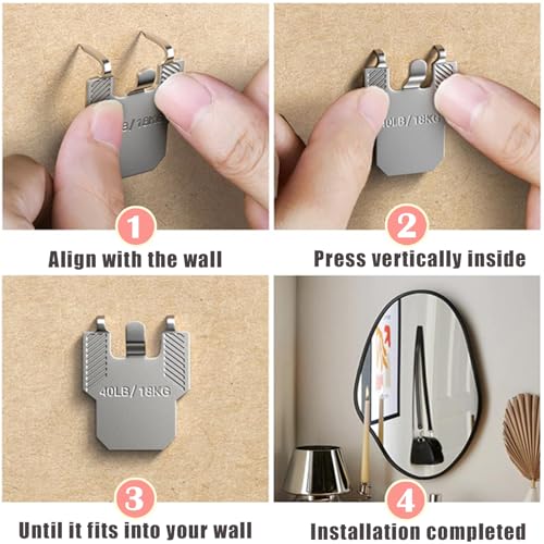 Image of 10 Pack Heavy Duty Claw Drywall Hangers Tool-Free Picture Hooks for Walls Holds Multi-Weight Reusable Canvas Hangers for Mirrors Art Posters Room Office Decor Claw Hanger for Drywall (Silver-10Pcs)