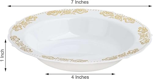 Miniatura 3 de Efavormart - Paquete de 10 cuencos de sopa desechables redondos de 12 onzas con bordes festoneados para eventos con catering, bodas y fiestas