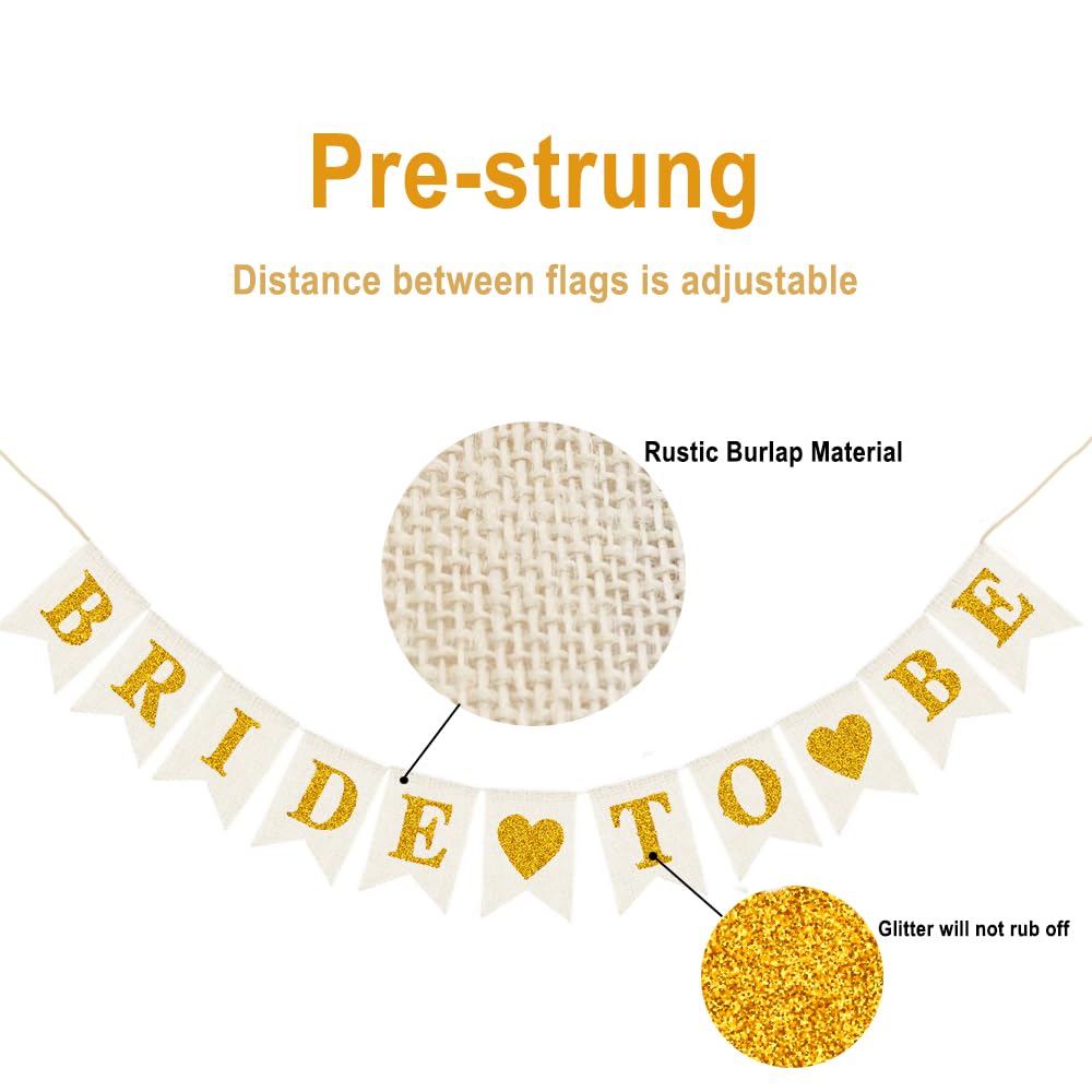 Mr Cozy Bride To Be Burlap Banner - Pre-Strung Bridal Shower Decor (8.2 Ft)