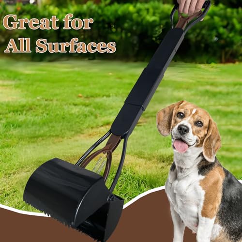 Pooper Scooper, Large Pooper Scooper for Dogs Heavy Duty, Dog Pooper Scooper with Long Handle & High Strength Durable Spring, Foldable Dog Poop Pick Up (32-inch) (Brown(Bottom Seamless)) Pooper Scooper, Large Pooper Scooper for Dogs Heavy Duty, Dog Pooper Scooper with Long Handle & High Strength Durable Spring, Foldable Dog Poop Pick Up (32-inch) (Brown(Bottom Seamless))